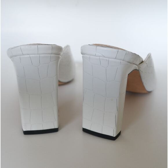 Paige Croc Embossed Leather Slip On Heel Size 8.5 - Picture 6 of 9